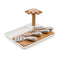 Porcelain Cheese Board With 4 Knives And Wooden Bamboo Cutting Board