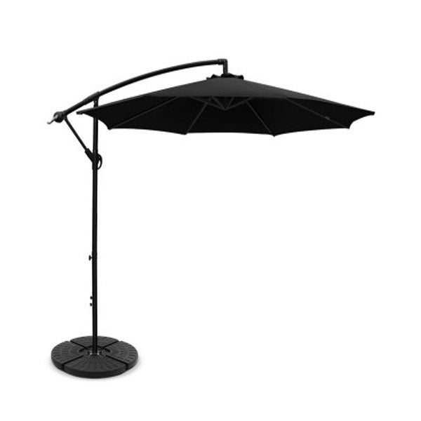 3M Outdoor Umbrella Cantilever With 48X48Cm Base Garden Patio