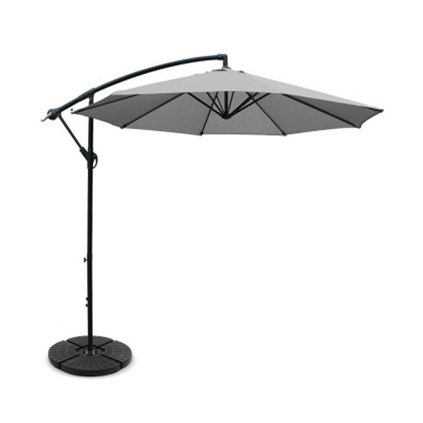 3M Outdoor Umbrella Cantilever With 48X48Cm Base Garden Patio