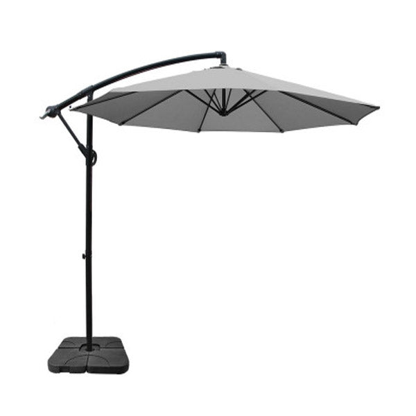 3M Outdoor Umbrella Cantilever With 50X50 Cm Base Garden Patio