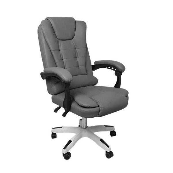 Gaming Chair Office Computer Seat Racing Pu Leather Recliner Grey