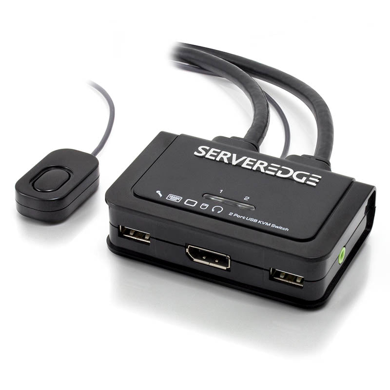 Serveredge 2 Port Usb Display Port Cable Kvm Switch