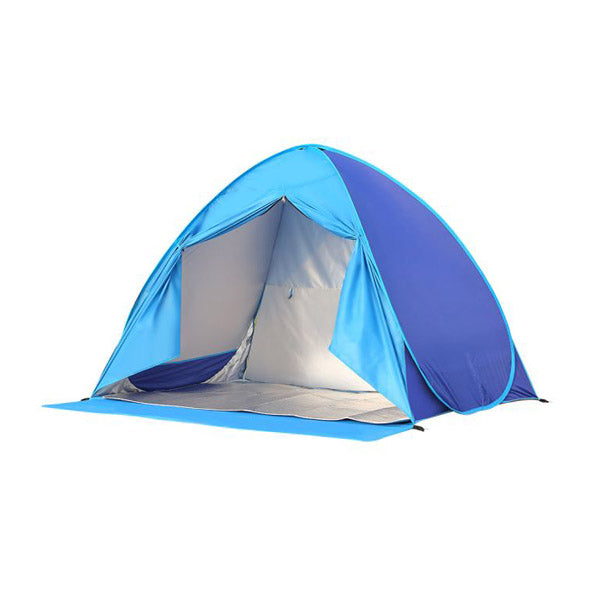 Pop Up Camping Tent Beach 2 To 3 Person Hiking Portable Shelter Blue