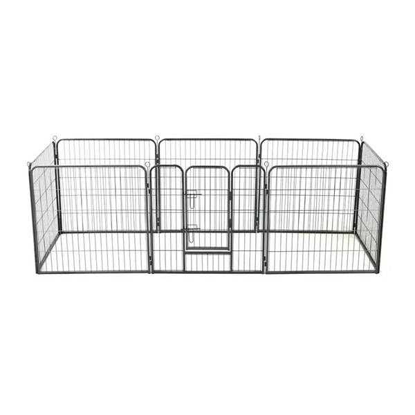 Dog Playpen 8 Panels Steel 80X80 Cm Black