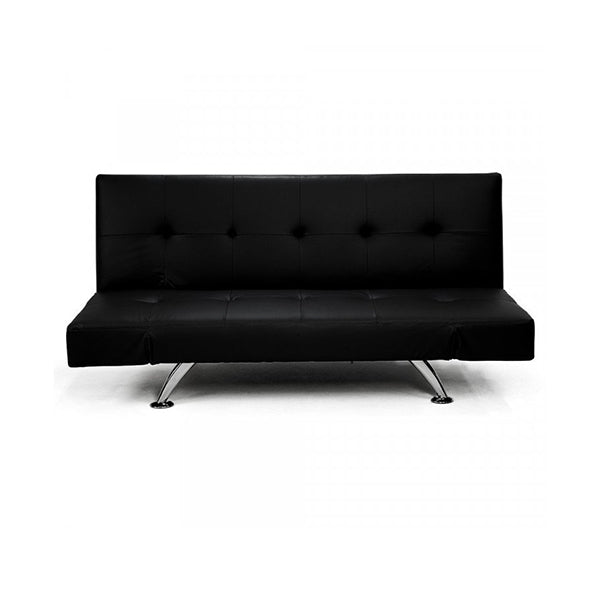 3 Seater Pu Leather Sofa Bed Lounge Black