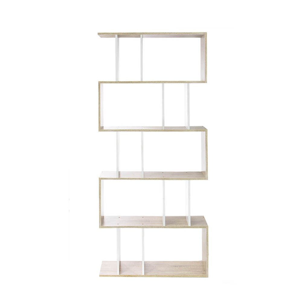 5 Tier Display/Book/Storage Shelf Unit in Brown and White