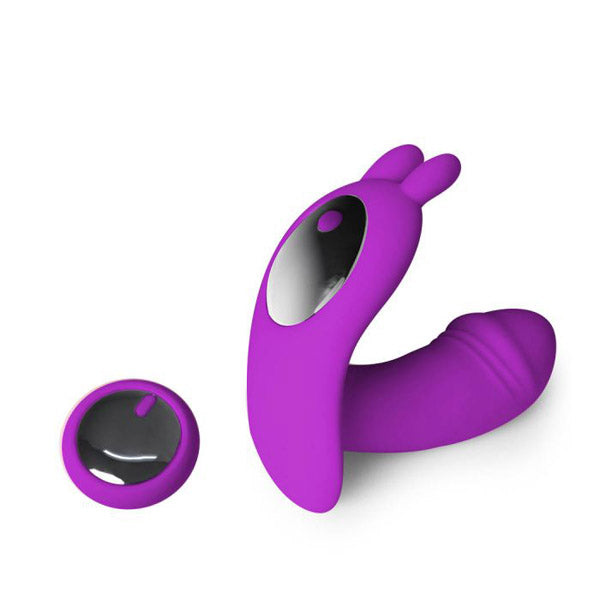 Rabbit Vibrator Purple Wireless Control Rechargeable Adults Sex Toy