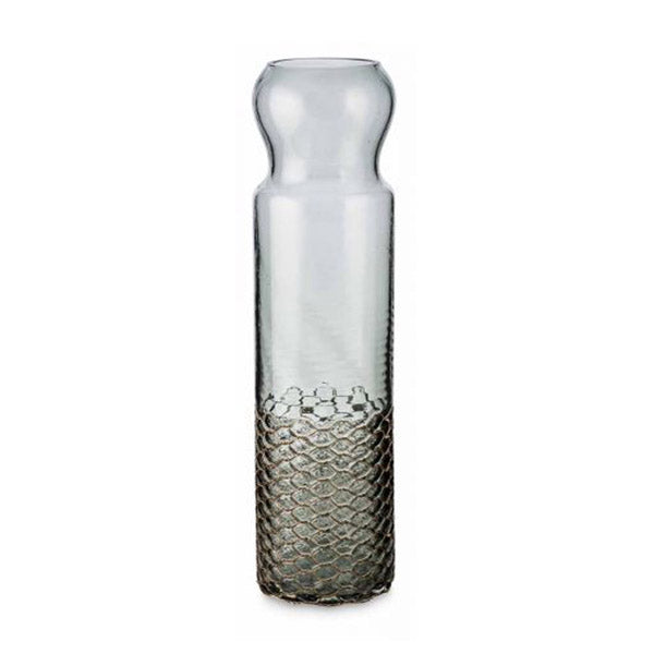 Cylindrical Glass Vase Grey 445Mm