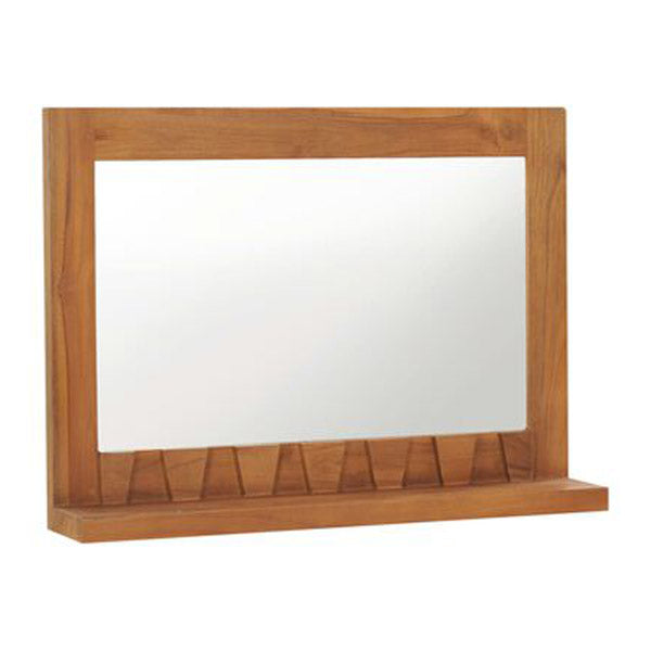 Wall Mirror With Shelf 60X12X40 Cm Solid Teak Wood