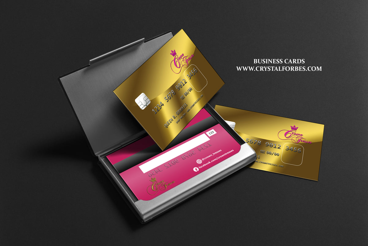 Business Cards Credit Card Style – Crystal Forbes Design