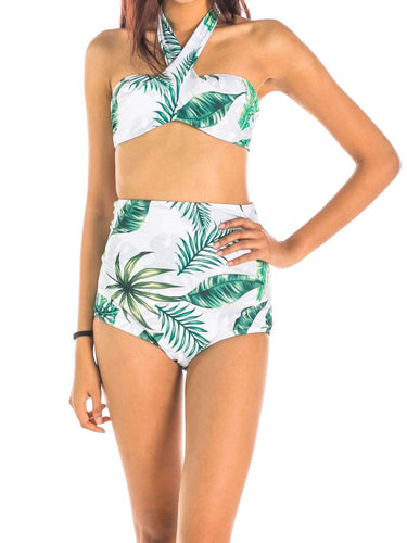 halter top high waisted bikini