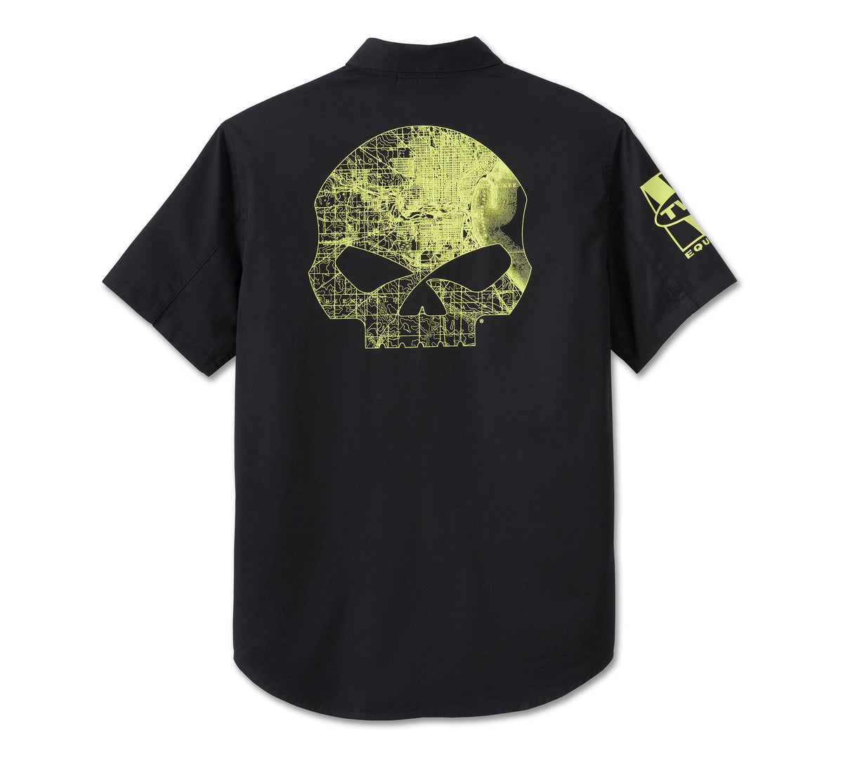 Men's Willie G Skull Hooded Shirt - Green Plaid