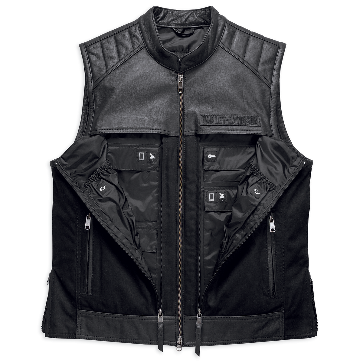 Harley-Davidson Synthesis Pocket System Men's Leather/Textile Vest