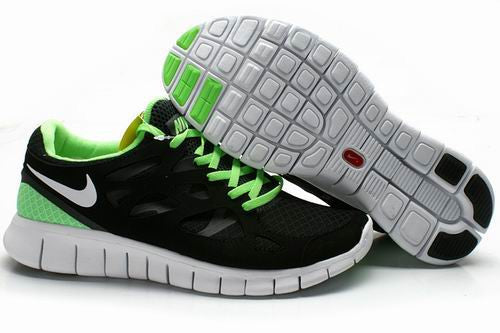 2013 Nike Free Run +2 Black Green Mens 