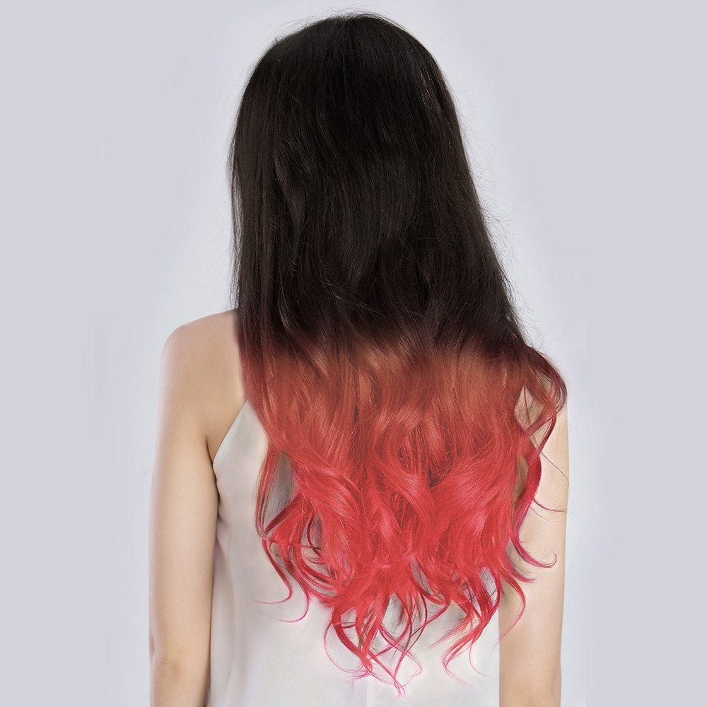 20 Inches Ombre1B Pastel Pink Remy Clip In Hair Extensions