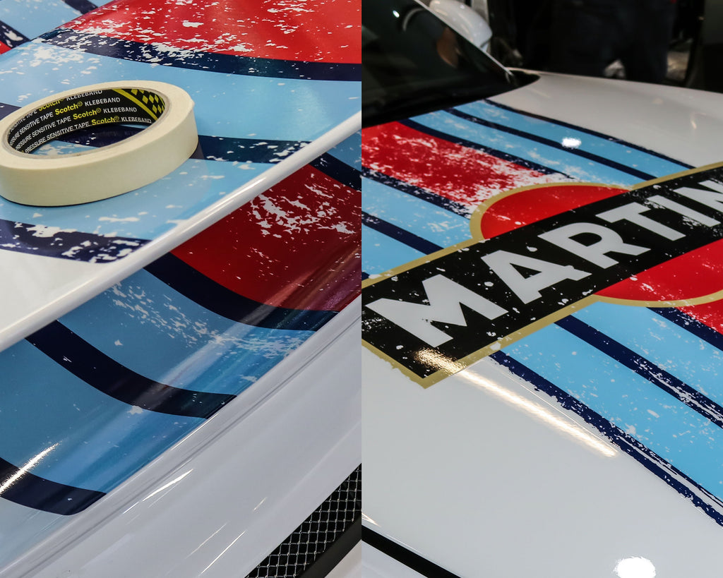 Scratched Martini Racing Stripes Installation / Application Process