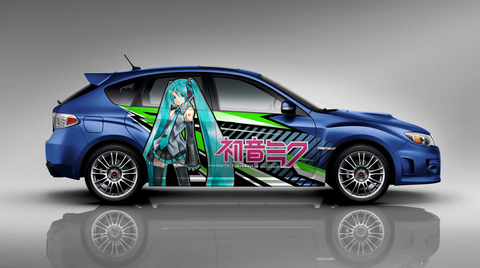 Vocaloid Hatsune Miku Itasha Design On Subaru Impreza WRX STI 