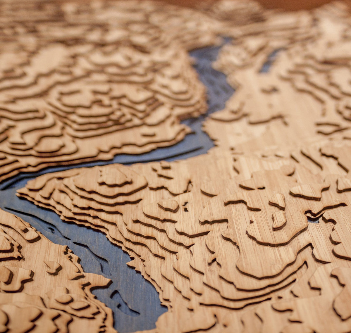 map topographic maps lake okanagan laser cut 3d columbia british wood topo depth peaks