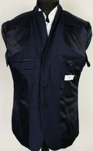 REISS Blazer Jacket Blue Check Lightweight 40R WORKING CUFFS 4014