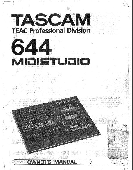 TASCAM 644 MIDISTUDIO OWNER'S MANUAL INC CONN DIAG BLK DIAG AND LEVEL