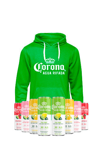 Hoodie Agua Rifada Verde + 8 Agua Rifada Mix Pack | Beerhouse.mx