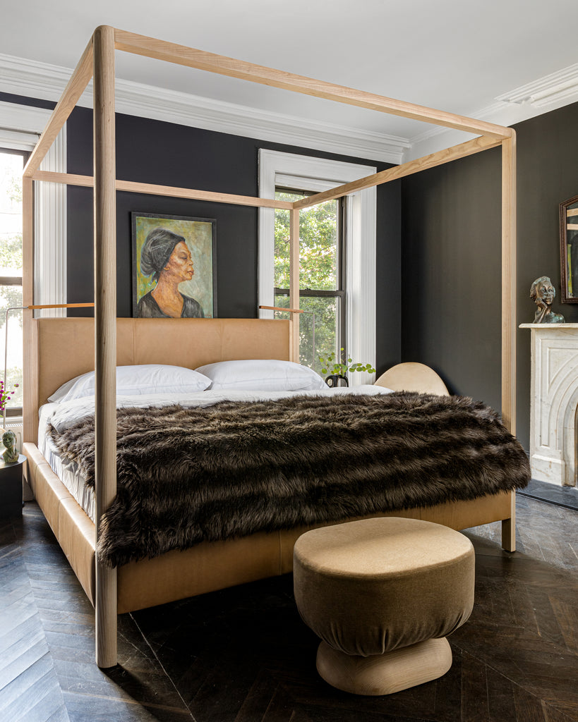 The Thompson Canopy Bed and The Mott Stool
