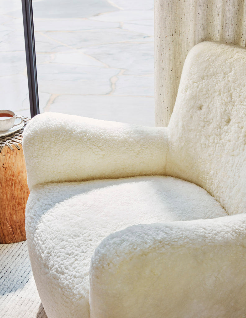 The Perry Chair in Ivory Shearling