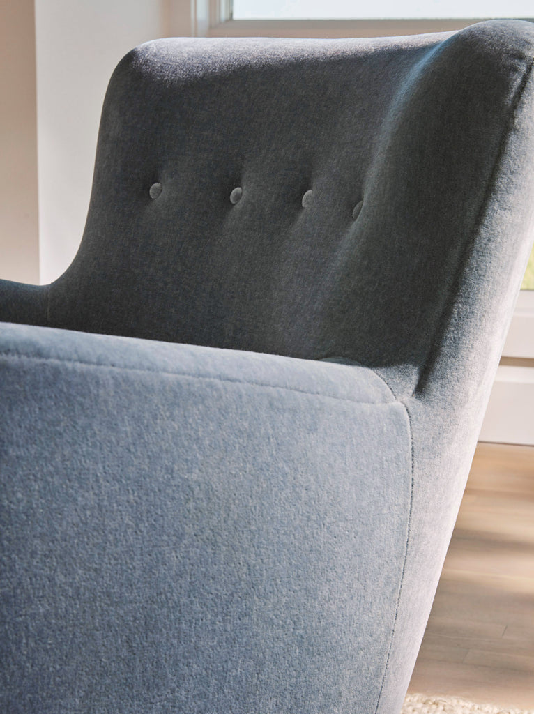 The Perry Chair in Slate Blue Mohair 