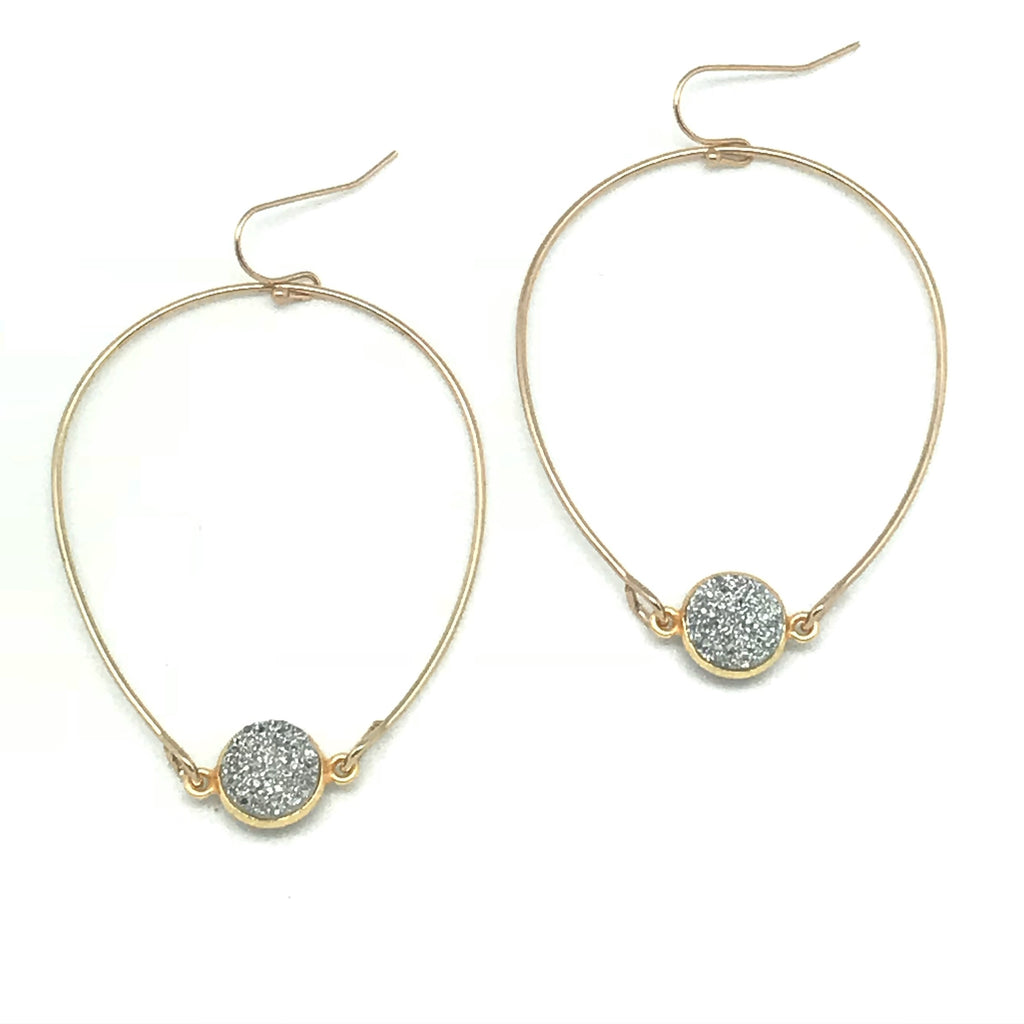 Lutana druzy store hoop earrings