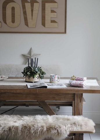 Natural sheepskin rug