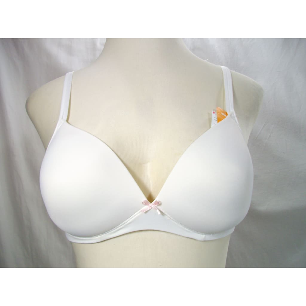 CACIQUE Underwired White Cotton Boost Plunge Bra sz 40H