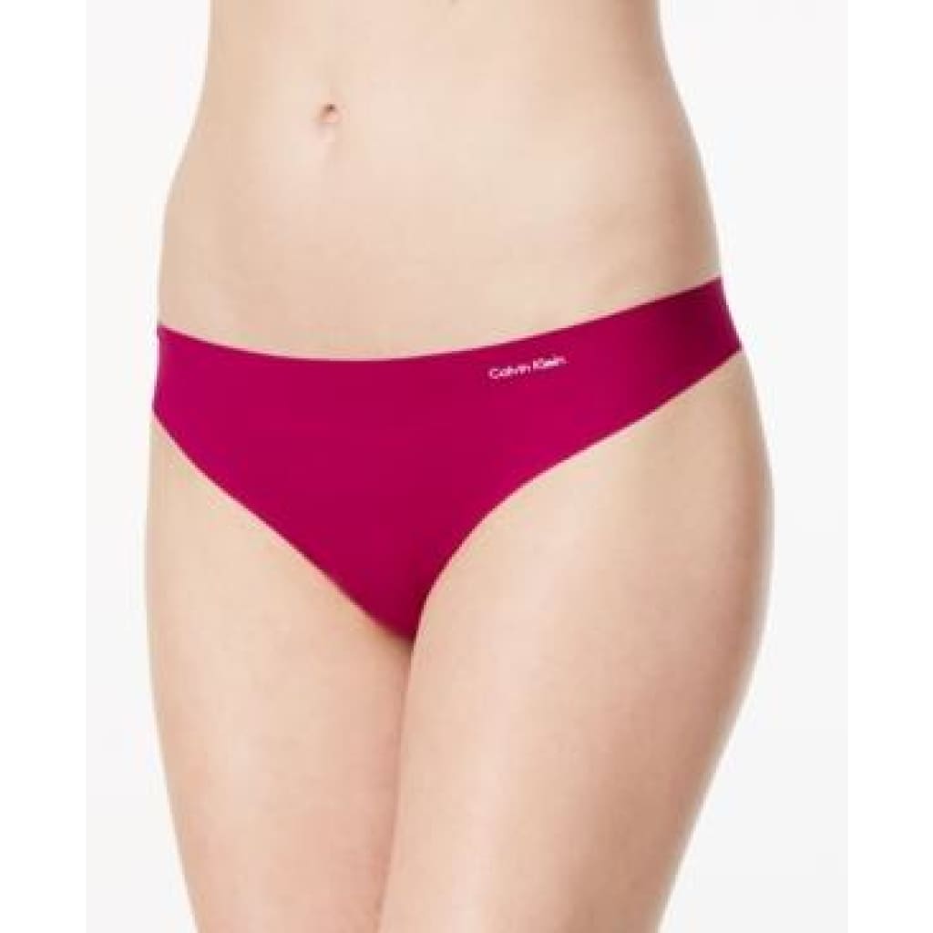 CALVIN KLEIN THONG SIZE M INVISIBLES CK WOMEN'S RASPBERRY PANTIES KNICKERS  D3428