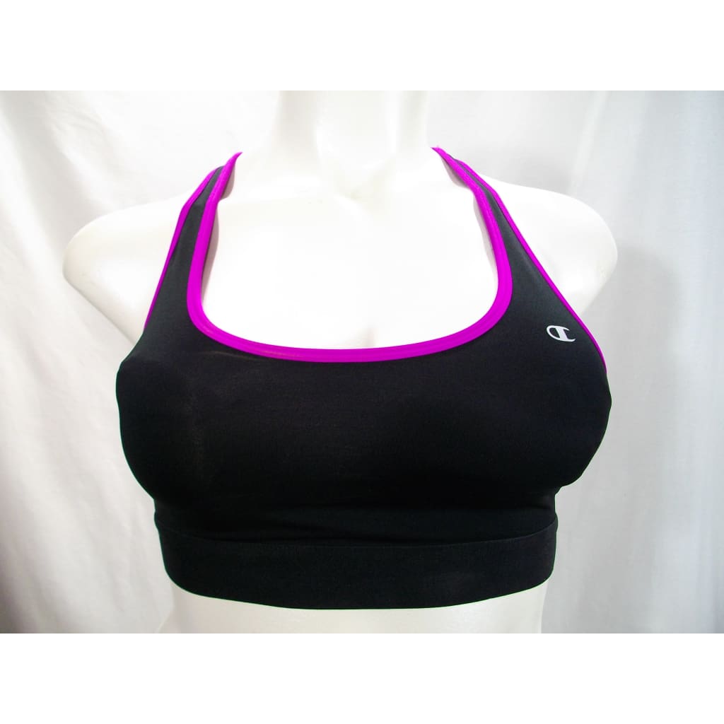 Champion 36DD Purple Black Wire Free Foam Cup Sport Bra Low Wear XLNT