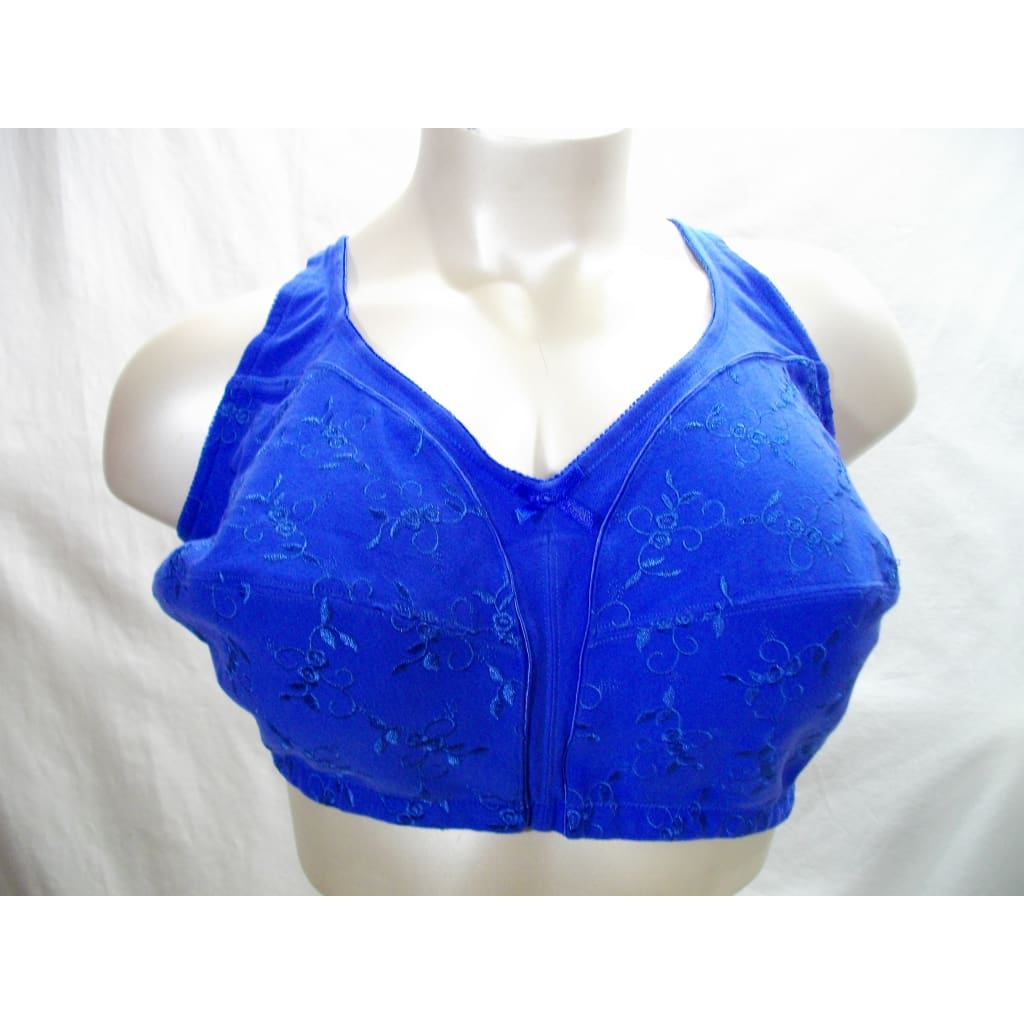 Comfort Choice 27-0189-4 Embroidered Wire Free Bra 54C Blue