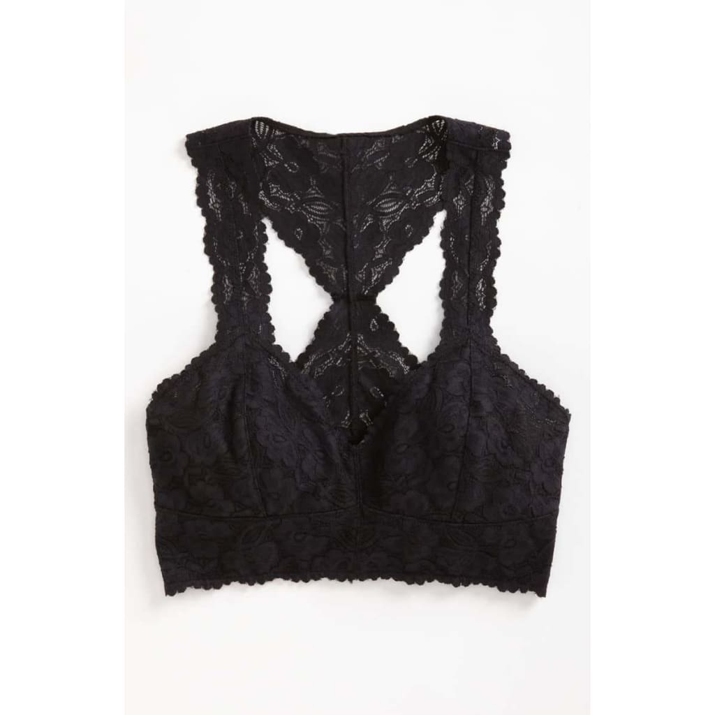 Free People Intimately Racerback Galloon Lace Bralette SMALL