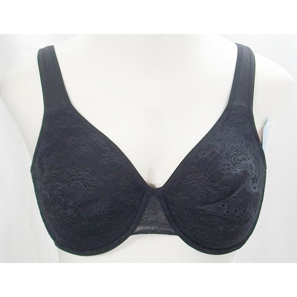 Fundamentals Lined Lace Seamless Cup Underwire Bra 38C Black