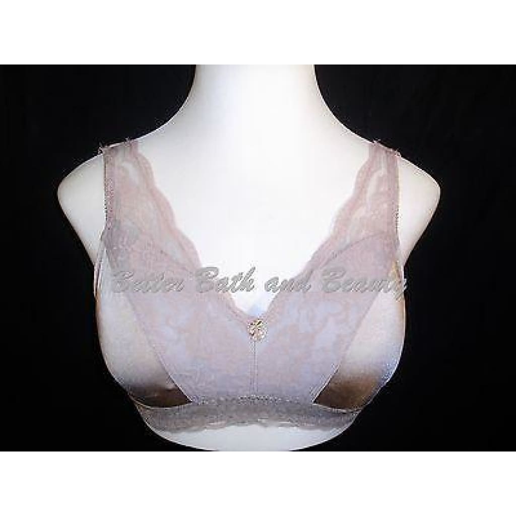 Rhonda Shear Satin & Lace Lined Divided Cup Wire Free Bra