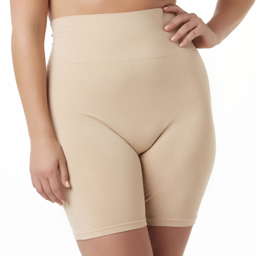 InstantFigure Womens Shapewear Plus Size Underbust Bodyshorts Nude