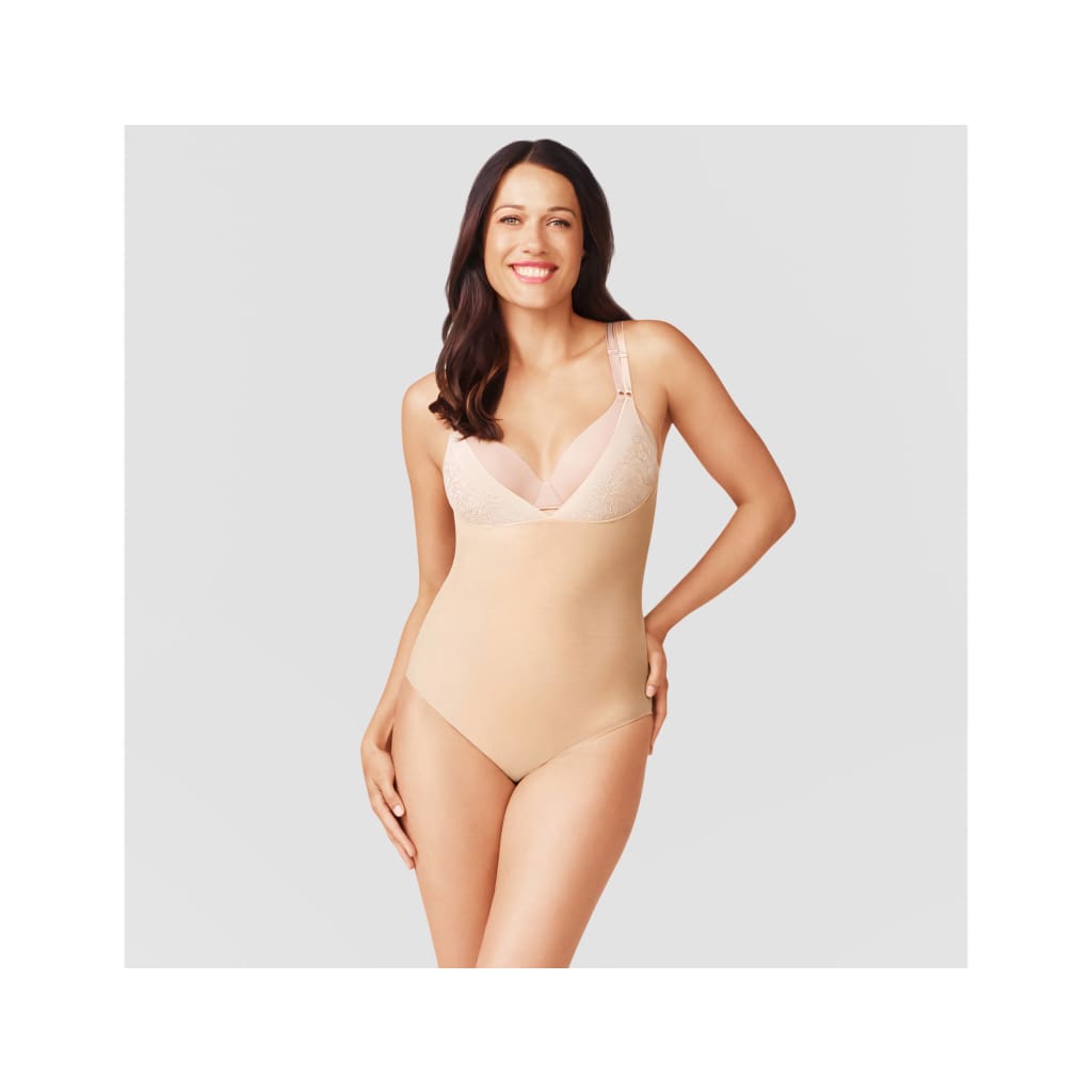 NWT Blissful Benefits Warner's Wear-Your-Own-Bra Bodysuit S Nude