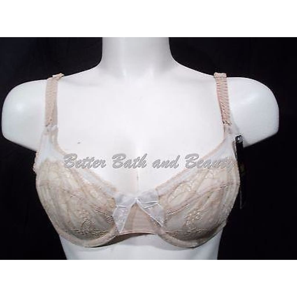 Lycra Underwired Bra in White with Chantilly Lace