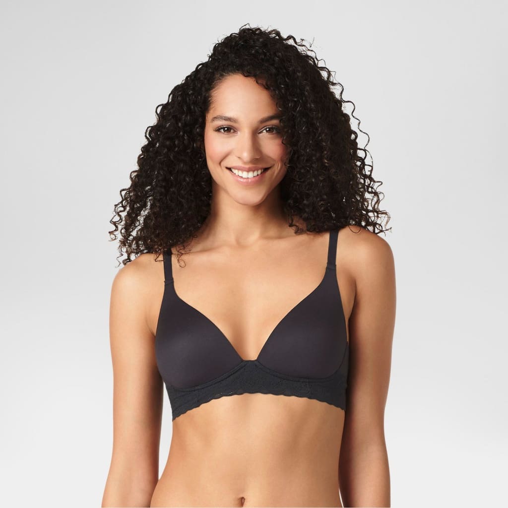 Warner’s RO5691 Simply Perfect Supersoft Lace Wirefree Bra 40C Black
