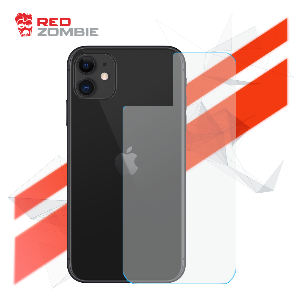 Apple Iphone 12 Back Tempered Glass Screen Protector Red Zombie