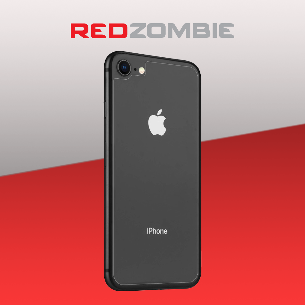 Apple Iphone 8 Se Back Tempered Glass Screen Protector Red Zombie