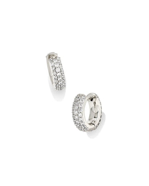 Mikki Pave Huggie Earrings in Silver - Gold Rush Diamonds & Boutique