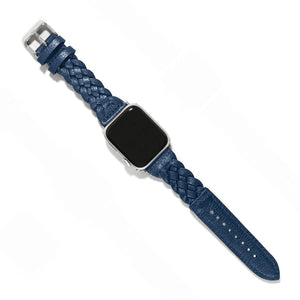 Sutton Braided Leather Watch Band- French Blue - Gold Rush Diamonds & Boutique