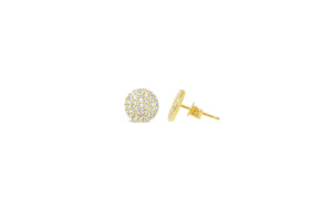 "Pretty Party" Earring Pavé Disk Stud- Gold - Gold Rush Diamonds & Boutique