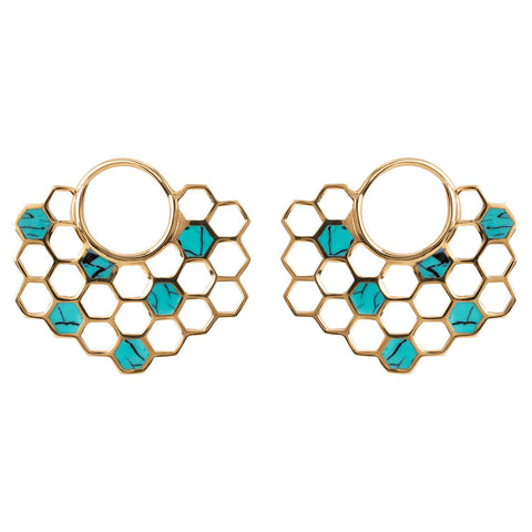 Fine metal earrings with Turquoise 