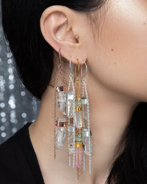 Fine metal crystal earrings