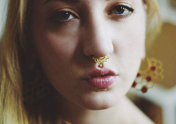 Solid Gold Septum Piercing