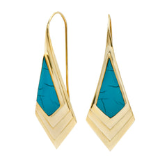 Royal Brass Turqouise Earrings